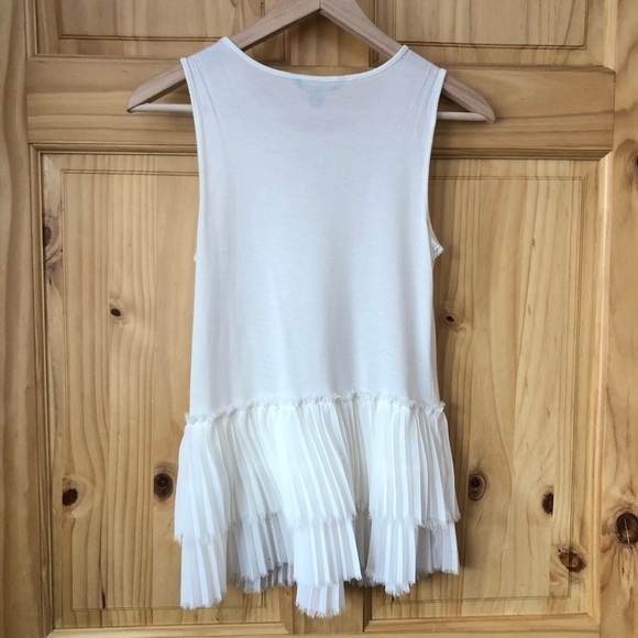 Banana Republic pleated ruffled bottom sleeveless top size Extra Small - Picture 4 of 8